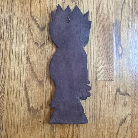 Vintage African Woman Wooden Hand Carved Crafted Sculpture Artisan Wall Decor - Picture 2 of 10